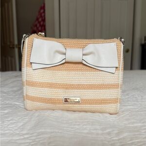 Kate Spade Tan and Cream Crossbody Bag with Bow